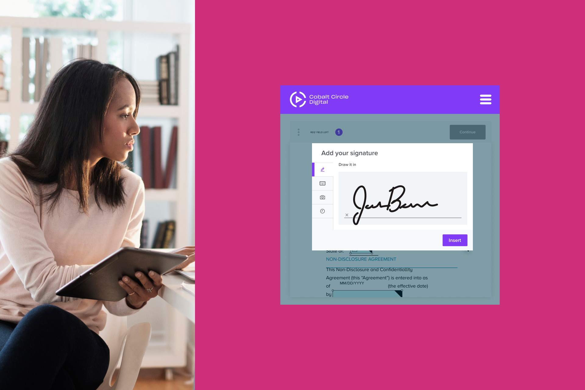 Un exemple de signature électronique dans Dropbox Sign.